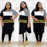 New African Clothes For Women Two Piece Sets Long Tops Skinny Pants Matching Set Mesh Patchwork Tracksuit Set Plus Size 4XL 3XL