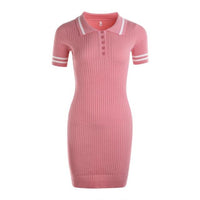 Knitting Ribbed Fashion Women Two Piece Sets Short Sleeve Casual Bodycon Outfits Button Crop Top And Skirt Co-ord Set