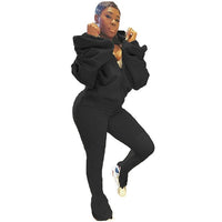 HAOYUAN Sexy Plus Size Romper Womens Jumpsuits Stacked Leggings Puff Sleeves Fall Clothes Hollow Backless One Piece Club Outfits