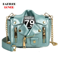 Bags for Women 2020 Fashion Leather Jacket Shape Handbag Female Messenger Bags Rivet Punk Femme Flaps