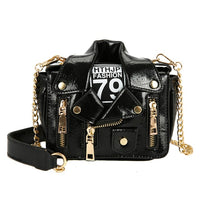 Bags for Women 2020 Fashion Leather Jacket Shape Handbag Female Messenger Bags Rivet Punk Femme Flaps