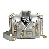 Bags for Women 2020 Fashion Leather Jacket Shape Handbag Female Messenger Bags Rivet Punk Femme Flaps