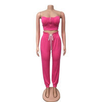 HAOYUAN Two Piece Set Jumpsuits Fall Women Clothing Sexy Night Club Outfits Off Shoulder Crop Top+Pant Lounge Wear Matching Sets