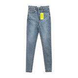 Women's Jeans High Waist Stretch Skinny Denim Pants 2020 Autumn Winter Blue Retro Washed Elastic Slim Pencil Trousers