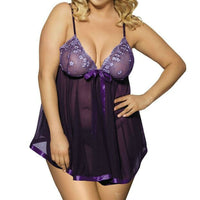 6XL Big Size Home Suit Women Sleepwear Night Dress Lingerie Plus Size Sexy Lace See Though Lingerie Nightgown Femme Floral