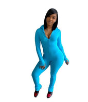 JRRY Women Ribbed Jumpsuits Long Sleeve Turtleneck High Elasticity Zippers Rib Bodysuit Print Raised Lines Pattern Outdoor Wear