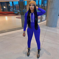 HAOYUAN Two Piece Set Fall Clothes for Women Jumpsuit Long Sleeve Hoodies Stacked Pant Suits Lounge Wear Outfits Matching Sets