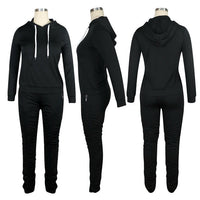 HAOYUAN Two Piece Set Fall Clothes for Women Jumpsuit Long Sleeve Hoodies Stacked Pant Suits Lounge Wear Outfits Matching Sets