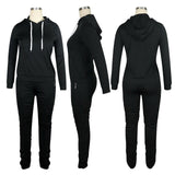 HAOYUAN Two Piece Set Fall Clothes for Women Jumpsuit Long Sleeve Hoodies Stacked Pant Suits Lounge Wear Outfits Matching Sets