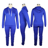 HAOYUAN Two Piece Set Fall Clothes for Women Jumpsuit Long Sleeve Hoodies Stacked Pant Suits Lounge Wear Outfits Matching Sets
