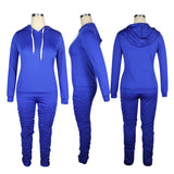 HAOYUAN Two Piece Set Fall Clothes for Women Jumpsuit Long Sleeve Hoodies Stacked Pant Suits Lounge Wear Outfits Matching Sets