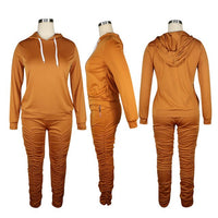 HAOYUAN Two Piece Set Fall Clothes for Women Jumpsuit Long Sleeve Hoodies Stacked Pant Suits Lounge Wear Outfits Matching Sets