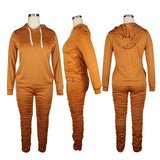 HAOYUAN Two Piece Set Fall Clothes for Women Jumpsuit Long Sleeve Hoodies Stacked Pant Suits Lounge Wear Outfits Matching Sets