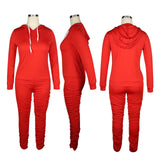 HAOYUAN Two Piece Set Fall Clothes for Women Jumpsuit Long Sleeve Hoodies Stacked Pant Suits Lounge Wear Outfits Matching Sets
