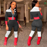 HAOYUAN Sexy Two Piece Set Jumpsuit Fall Clothes for Women Crop Top and Stacked Leggings Pant Club Outfits Bodycon Body Suits