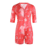 hirigin Zodiac Signs Bodysuit Sexy Women Long Sleeve Bodycon Pajama Romper Women Shorts Leotard Playsuit Overalls Sleepwear