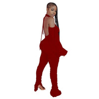 Backless Sexy Jumpsuits for Women 2020 Puff Sleeve Party Outfits Club Rompers Womens Jumpsuit Elegant Ruched Bodycon Jumpsuit
