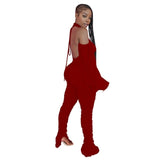 Backless Sexy Jumpsuits for Women 2020 Puff Sleeve Party Outfits Club Rompers Womens Jumpsuit Elegant Ruched Bodycon Jumpsuit