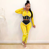 ANJAMANOR Caged Color Block Fashion Sweat Suits Women Tracksuit Zip Up Cropped Hoodie and Pants Two Piece Matching Sets D48-DE42