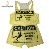 2020 Women Clothes Sexy 2 Two Piece Set Snickers Printed Sling Tube Top Biker Shorts Suit Bodycon Tracksuit Set Fitness Outfits