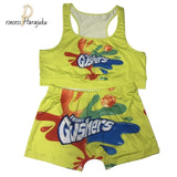 2020 Women Clothes Sexy 2 Two Piece Set Snickers Printed Sling Tube Top Biker Shorts Suit Bodycon Tracksuit Set Fitness Outfits