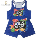 2020 Women Clothes Sexy 2 Two Piece Set Snickers Printed Sling Tube Top Biker Shorts Suit Bodycon Tracksuit Set Fitness Outfits