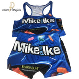 2020 Women Clothes Sexy 2 Two Piece Set Snickers Printed Sling Tube Top Biker Shorts Suit Bodycon Tracksuit Set Fitness Outfits