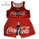 2020 Women Clothes Sexy 2 Two Piece Set Snickers Printed Sling Tube Top Biker Shorts Suit Bodycon Tracksuit Set Fitness Outfits