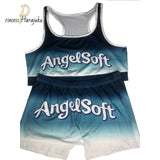 2020 Women Clothes Sexy 2 Two Piece Set Snickers Printed Sling Tube Top Biker Shorts Suit Bodycon Tracksuit Set Fitness Outfits