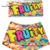 2020 Women Clothes Sexy 2 Two Piece Set Snickers Printed Sling Tube Top Biker Shorts Suit Bodycon Tracksuit Set Fitness Outfits