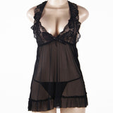 Hot Erotic Sleepwear Lace Plus Size S-4XL Night Dress  Womens Lingerie Dress Sexy Sleepshirts Home Clothing elegant Big Size