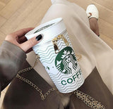 Popcorn Drink Bottle Cylinder Shaped Bag Shoulder Bags Messenger For Women PU Chain Crossbody Bags Ladies Bucket Handbags Purses