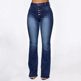328.High Waist Women Jeans Buttons Female
