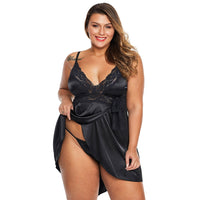SAMWESTART Sexy Night Dress Women's Plus Size V-neck Fashion Strap Thin Comfortable Big New Red Pink Nightgown Women