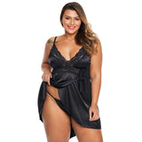SAMWESTART Sexy Night Dress Women's Plus Size V-neck Fashion Strap Thin Comfortable Big New Red Pink Nightgown Women