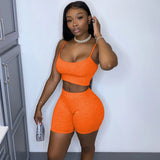 Casual Two Piece Set Women Clothing Sets Summer Tracksuit Crop Top and Biker Shorts 2 Piece Sets Womens Outfits Ensemble Femme