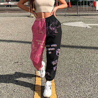 Women Fashion Skull Pattern Print Patchwork Pants Autumn Elastic Waist Pocket Harajuku Sport Trouser Casual Streetwear Sweatpant