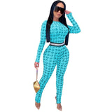 Moon Print Summer Sexy Rompers Womens Jumpsuit Female Long Sleeve Pink Neon Skinny One Piece Ladies Bodycon Jumpsuit Women