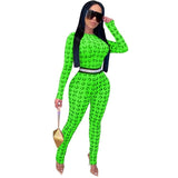 Moon Print Summer Sexy Rompers Womens Jumpsuit Female Long Sleeve Pink Neon Skinny One Piece Ladies Bodycon Jumpsuit Women