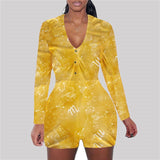 hirigin Zodiac Signs Bodysuit Sexy Women Long Sleeve Bodycon Pajama Romper Women Shorts Leotard Playsuit Overalls Sleepwear