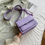 Chain Design New Mini PU Leather Flap Bags For Women 2021 Summer Lady  Shoulder Handbag Female Fashion Cross Body Bag