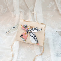 2020 New Ladies Bags Crocodile Pattern Silk Scarf Shoulder Bag PU Fashion Diagonal Bag Small Square Bag Mobile Phone Coin Purse
