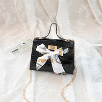2020 New Ladies Bags Crocodile Pattern Silk Scarf Shoulder Bag PU Fashion Diagonal Bag Small Square Bag Mobile Phone Coin Purse