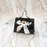 2020 New Ladies Bags Crocodile Pattern Silk Scarf Shoulder Bag PU Fashion Diagonal Bag Small Square Bag Mobile Phone Coin Purse