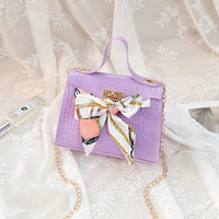 2020 New Ladies Bags Crocodile Pattern Silk Scarf Shoulder Bag PU Fashion Diagonal Bag Small Square Bag Mobile Phone Coin Purse