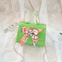 2020 New Ladies Bags Crocodile Pattern Silk Scarf Shoulder Bag PU Fashion Diagonal Bag Small Square Bag Mobile Phone Coin Purse