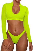 Bikini 2020 Push Up Bikini Brasileño Long Sleeve Thong Swimwear Bandage Plus Size Tankini Swimsuit Women 2 Pieces High Waist