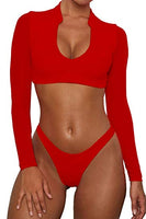 Bikini 2020 Push Up Bikini Brasileño Long Sleeve Thong Swimwear Bandage Plus Size Tankini Swimsuit Women 2 Pieces High Waist