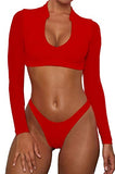 Bikini 2020 Push Up Bikini Brasileño Long Sleeve Thong Swimwear Bandage Plus Size Tankini Swimsuit Women 2 Pieces High Waist