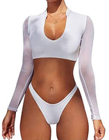 Bikini 2020 Push Up Bikini Brasileño Long Sleeve Thong Swimwear Bandage Plus Size Tankini Swimsuit Women 2 Pieces High Waist